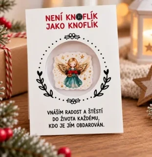 Knoflík štěstí – andílek zelený