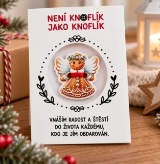 Knoflík štěstí – perníček andílek