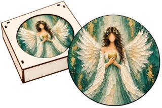 Puzzle 27cm v krabičce - Andělská (zelená)